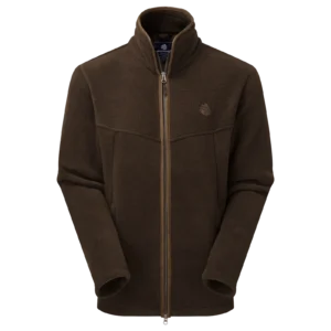 Oxford Fleece Jas Bruin Gemeleerd Heren